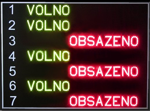 Detail nápisu VOLNO OBSAZENO